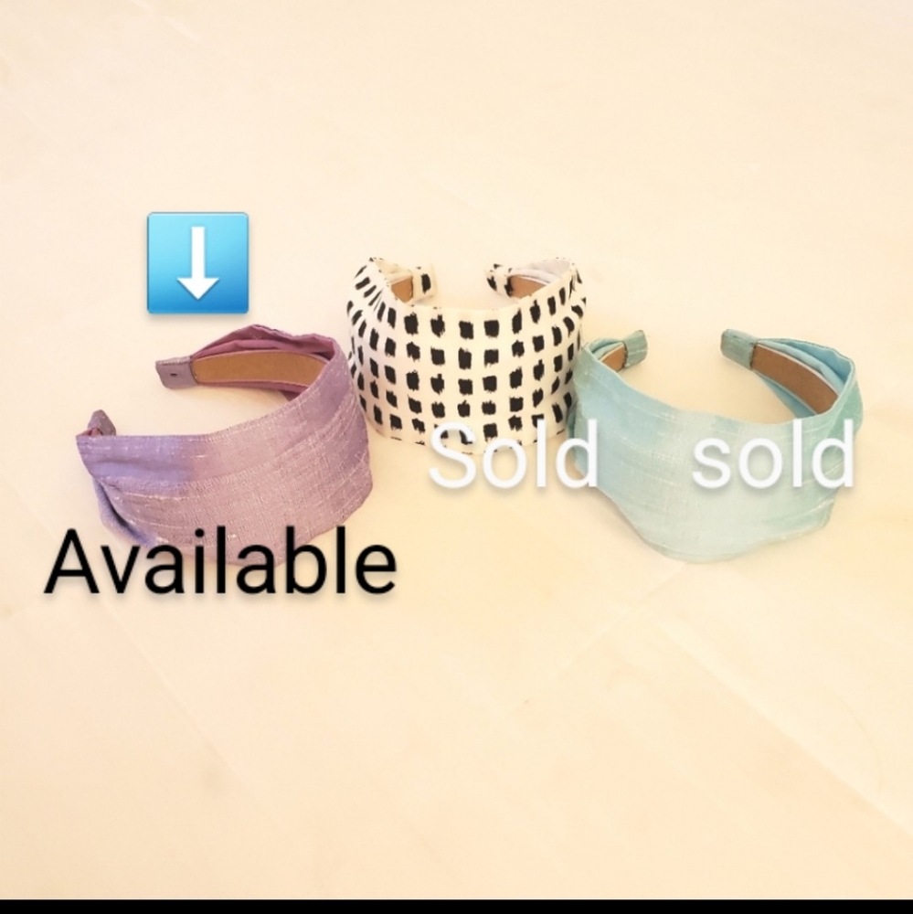 Headband LAVENDER purple color Silk Dupioni - wide.